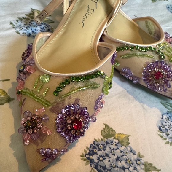 Betsey Johnson Floral Embellished Heels - Pink and Purple - Picture 3 of 11